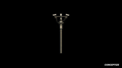 Surveillance CCTV pole 3D model meticulously handcrafted PBR textured optimized for Blender Unreal Engine urban city security environments