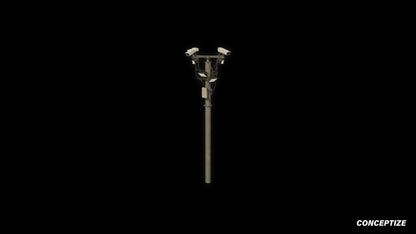 Surveillance CCTV pole 3D model meticulously handcrafted PBR textured optimized for Blender Unreal Engine urban city security environments