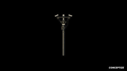 Surveillance CCTV pole 3D model meticulously handcrafted PBR textured optimized for Blender Unreal Engine urban city security environments