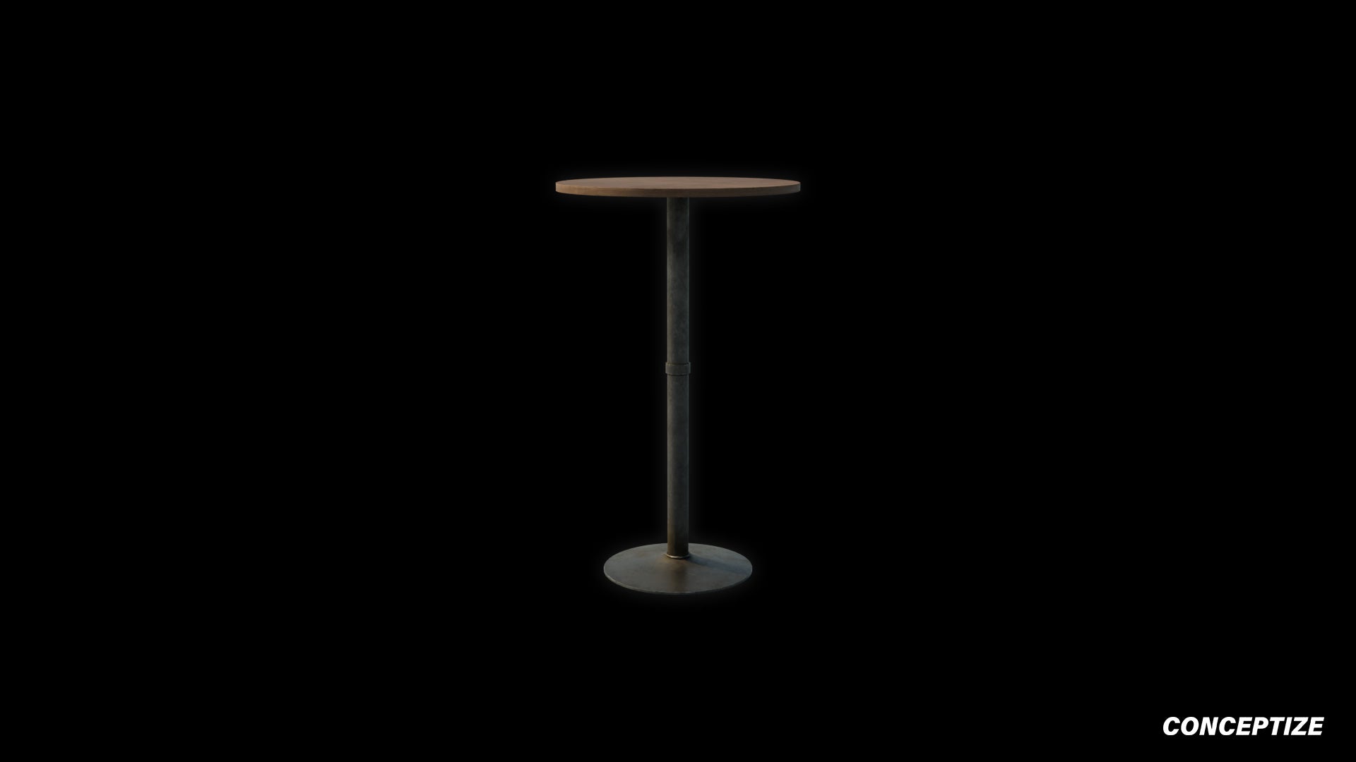 Metro bar height table 3D model meticulously handcrafted PBR textured optimized for Blender Unreal Engine interior modern bar environments
