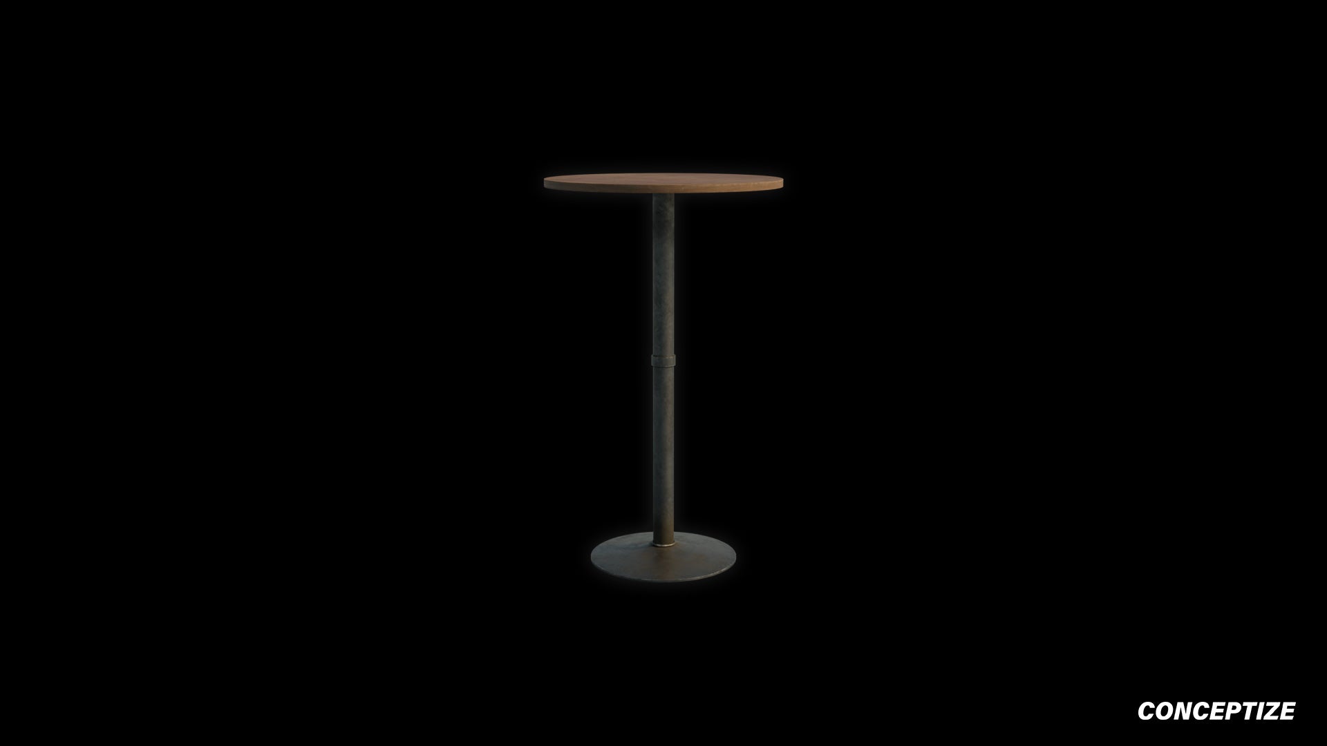 Metro bar height table 3D model meticulously handcrafted PBR textured optimized for Blender Unreal Engine interior modern bar environments