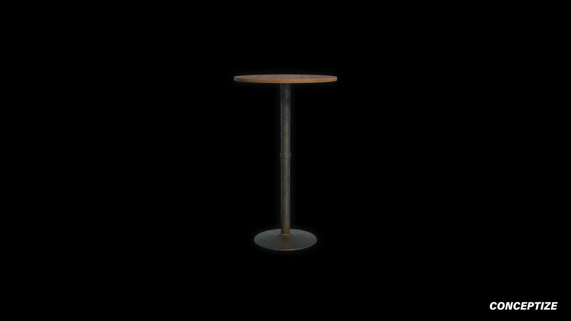 Metro bar height table 3D model meticulously handcrafted PBR textured optimized for Blender Unreal Engine interior modern bar environments