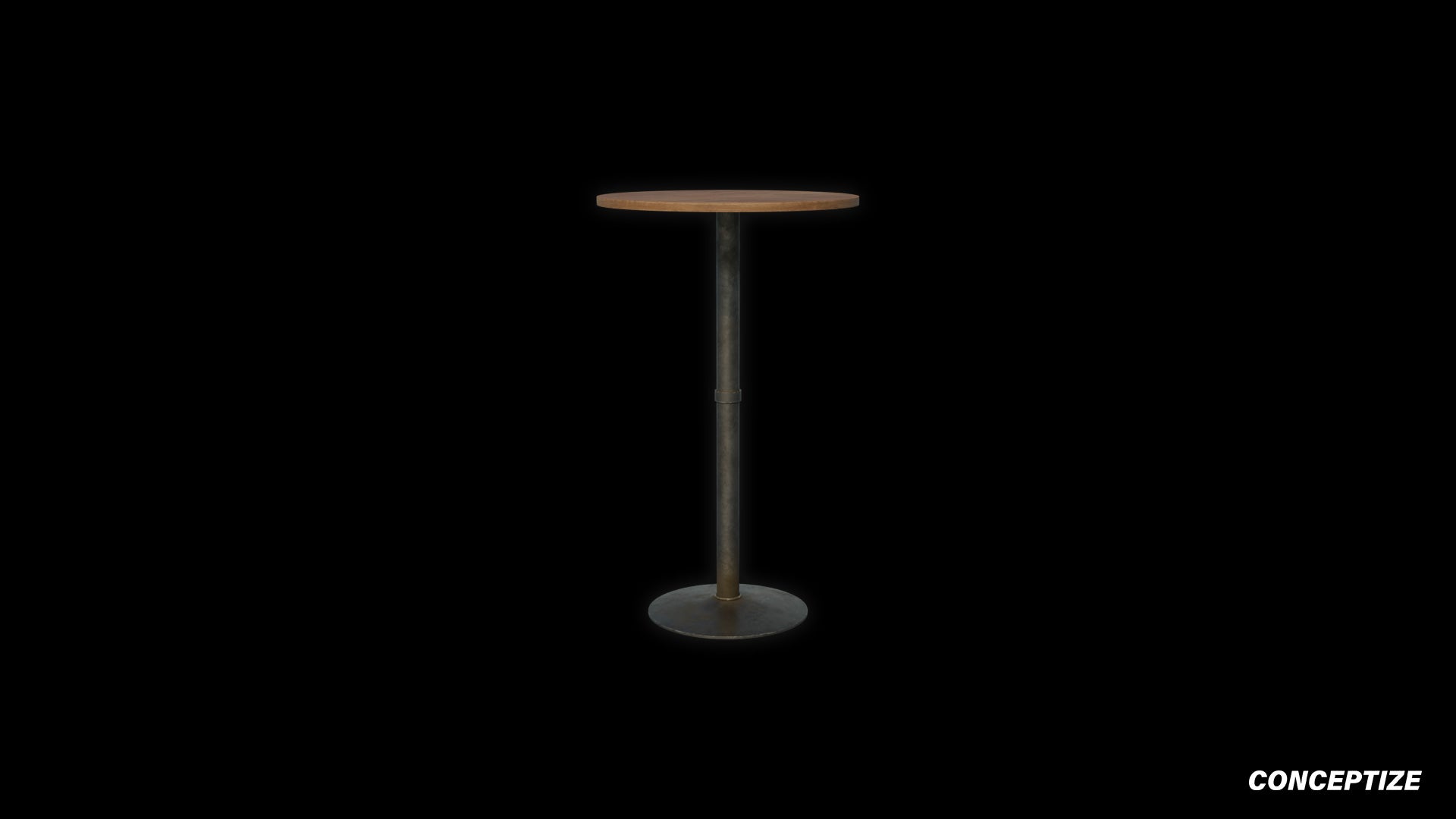 Metro bar height table 3D model meticulously handcrafted PBR textured optimized for Blender Unreal Engine interior modern bar environments