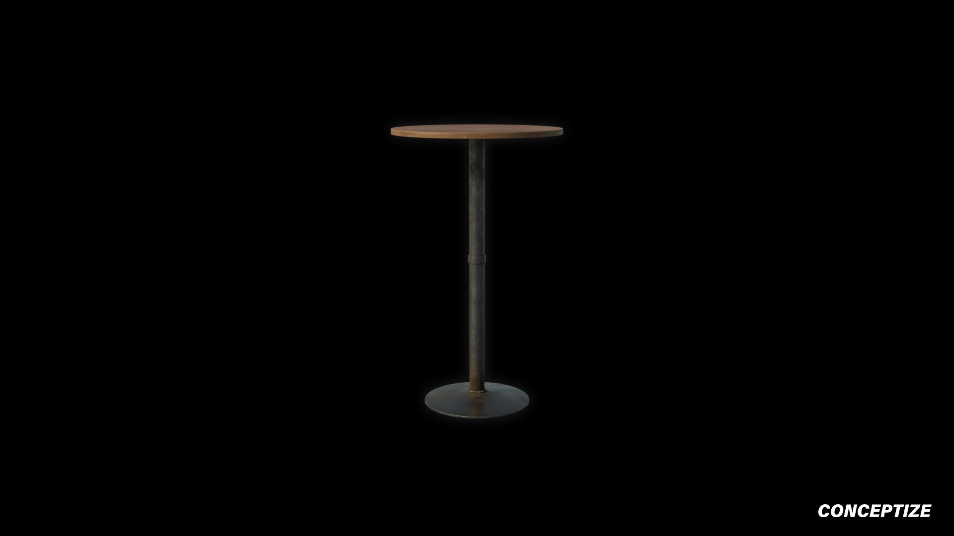 Metro bar height table 3D model meticulously handcrafted PBR textured optimized for Blender Unreal Engine interior modern bar environments