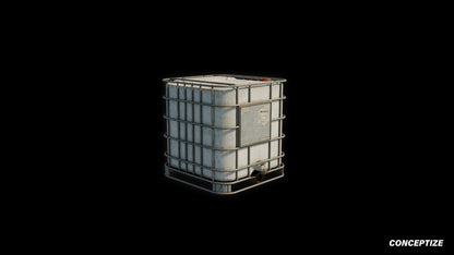 Portable water tank 3D model meticulously handcrafted PBR textured optimized for Blender Unreal Engine industrial urban construction environments