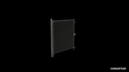 Chain link fence 3D model meticulously handcrafted PBR textured optimized for Blender Unreal Engine urban industrial construction environments