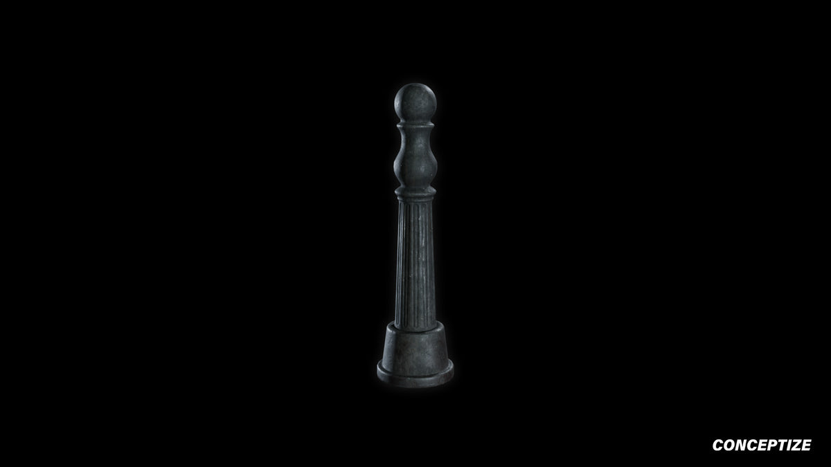 neo gothic bollard meticulously handcrafted gothic street 3D prop PBR asset Blender Maya 3ds Max Houdini Unreal Engine