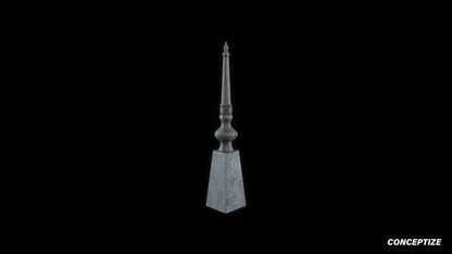 neo gothic finial meticulously handcrafted gothic rooftop ornament PBR 3D asset Blender Maya 3ds Max Houdini Unreal Engine