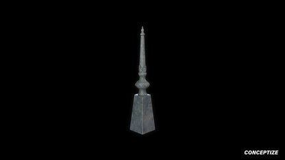 neo gothic finial meticulously handcrafted gothic rooftop ornament PBR 3D asset Blender Maya 3ds Max Houdini Unreal Engine