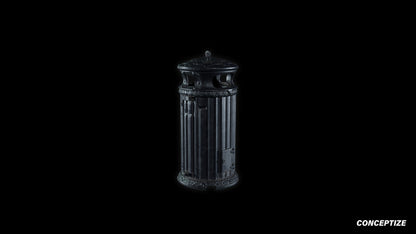 neo gothic garbage bin meticulously handcrafted gothic urban 3D prop PBR textured asset Blender Maya 3ds Max Houdini Unreal Engine