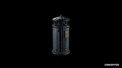 neo gothic garbage bin meticulously handcrafted gothic urban 3D prop PBR textured asset Blender Maya 3ds Max Houdini Unreal Engine