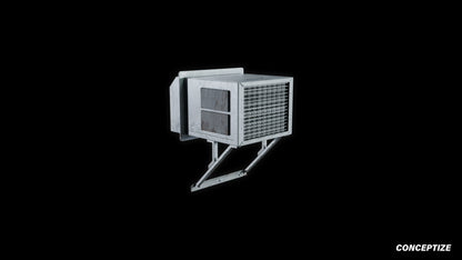neo gothic mounted HVAC meticulously handcrafted gothic mechanical 3D prop PBR asset Blender Maya 3ds Max Houdini Unreal Engine