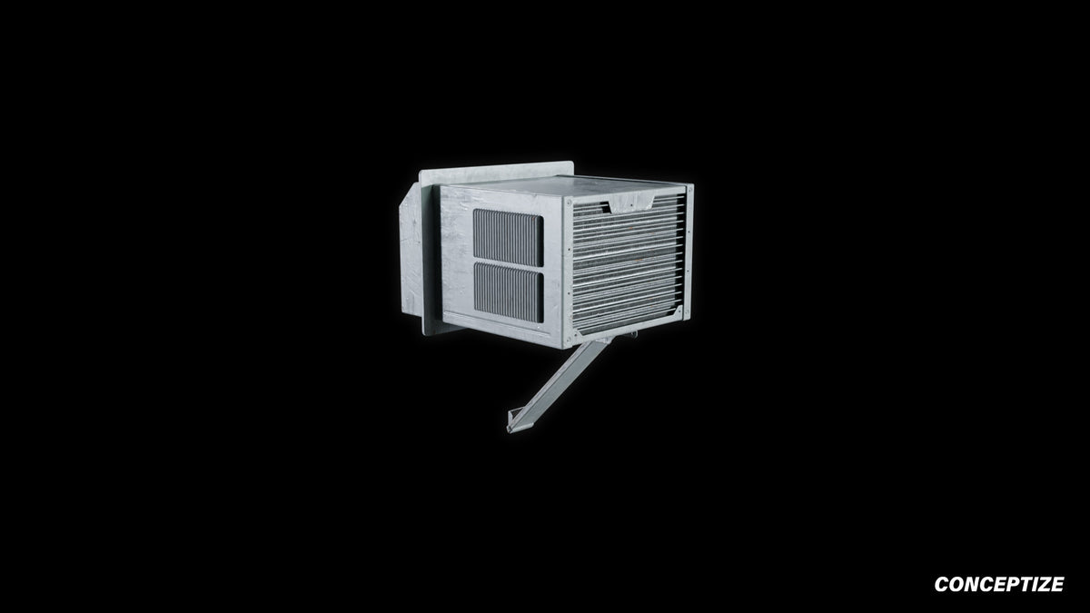 neo gothic mounted HVAC meticulously handcrafted gothic mechanical 3D prop PBR asset Blender Maya 3ds Max Houdini Unreal Engine