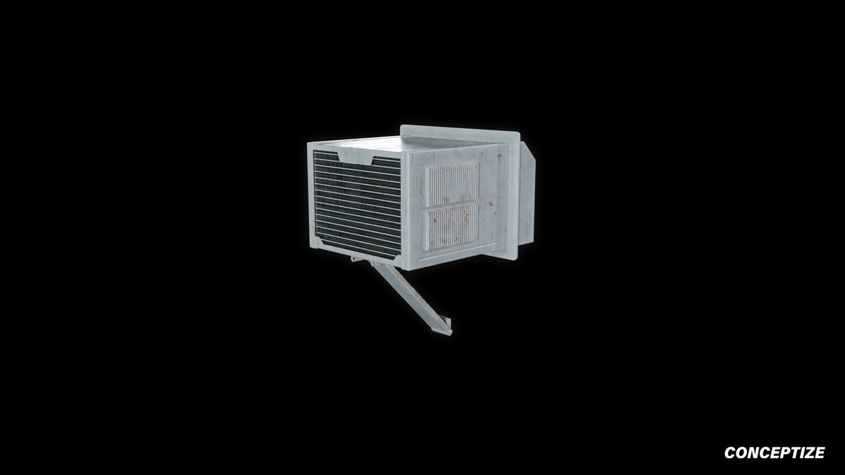 neo gothic mounted HVAC meticulously handcrafted gothic mechanical 3D prop PBR asset Blender Maya 3ds Max Houdini Unreal Engine