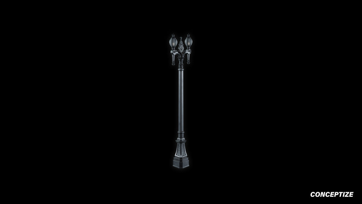 neo gothic lamp post meticulously handcrafted gothic street light 3D prop PBR asset Blender Maya 3ds Max Houdini Unreal Engine