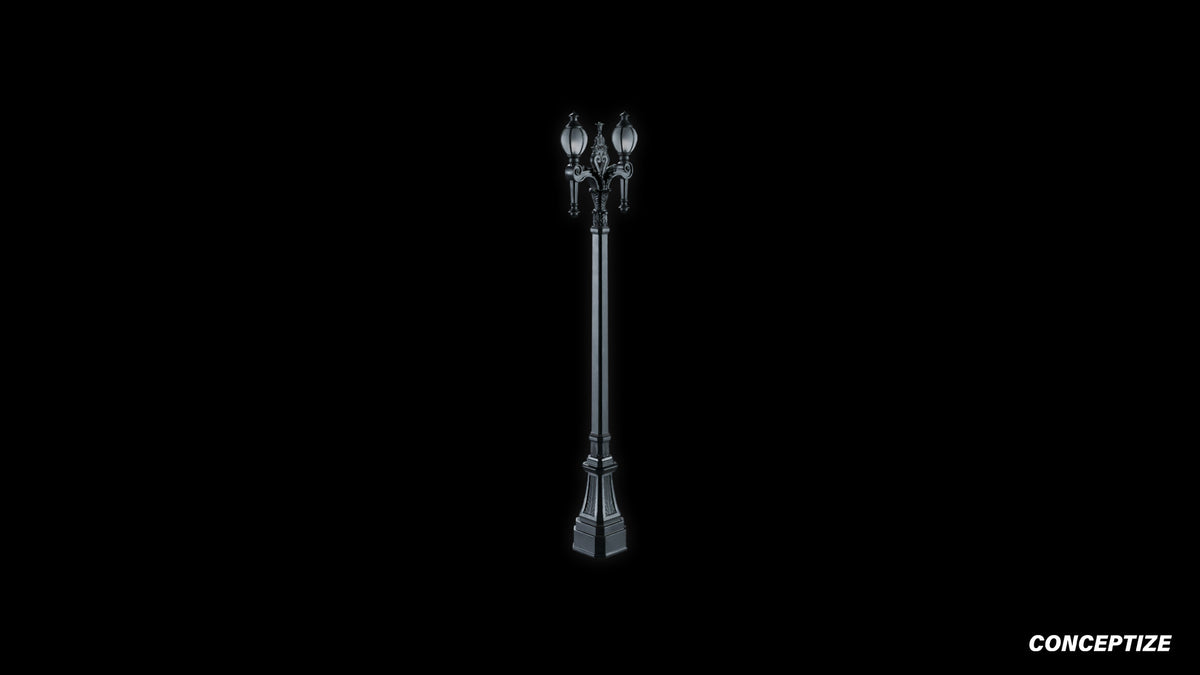 neo gothic lamp post meticulously handcrafted gothic street light 3D prop PBR asset Blender Maya 3ds Max Houdini Unreal Engine
