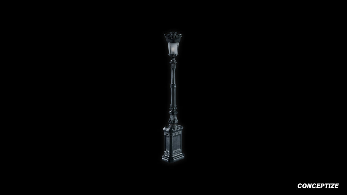 neo gothic lamp post meticulously handcrafted gothic street light 3D prop PBR asset Blender Maya 3ds Max Houdini Unreal Engine