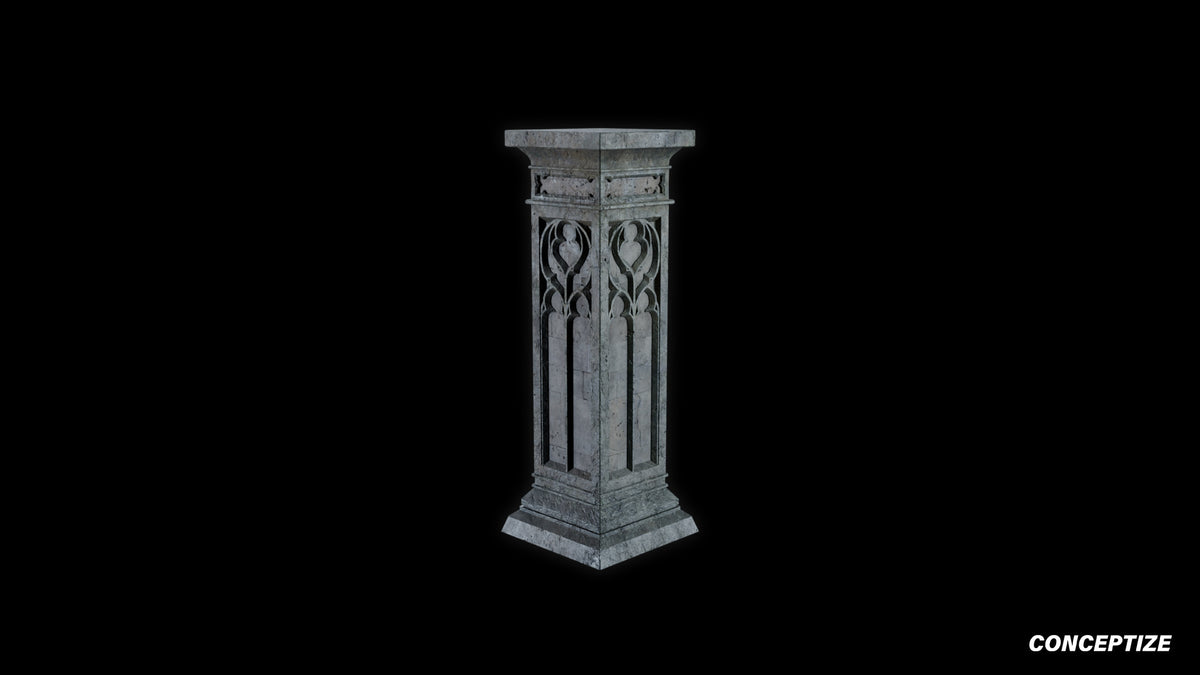 neo gothic pedestal meticulously handcrafted gothic architectural 3D prop PBR asset Blender Maya 3ds Max Houdini Unreal Engine
