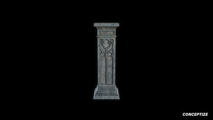 neo gothic pedestal meticulously handcrafted gothic architectural 3D prop PBR asset Blender Maya 3ds Max Houdini Unreal Engine