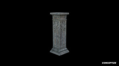 neo gothic pedestal meticulously handcrafted gothic architectural 3D prop PBR asset Blender Maya 3ds Max Houdini Unreal Engine