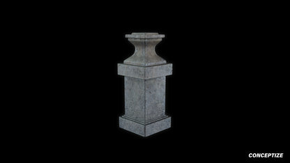 neo gothic pedestal meticulously handcrafted gothic architectural 3D prop PBR asset Blender Maya 3ds Max Houdini Unreal Engine