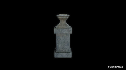 neo gothic pedestal meticulously handcrafted gothic architectural 3D prop PBR asset Blender Maya 3ds Max Houdini Unreal Engine