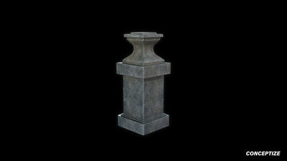 neo gothic pedestal meticulously handcrafted gothic architectural 3D prop PBR asset Blender Maya 3ds Max Houdini Unreal Engine