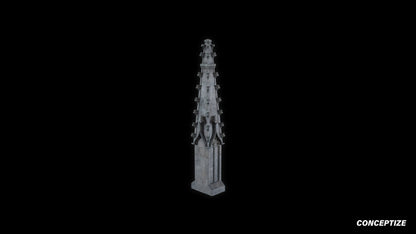 neo gothic pinnacle meticulously handcrafted gothic rooftop ornament 3D prop PBR asset Blender Maya 3ds Max Houdini Unreal Engine