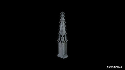 neo gothic pinnacle meticulously handcrafted gothic rooftop ornament 3D prop PBR asset Blender Maya 3ds Max Houdini Unreal Engine