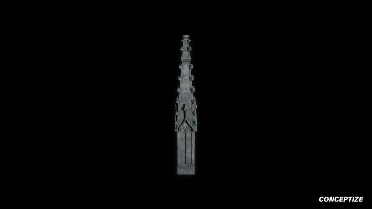 neo gothic pinnacle meticulously handcrafted gothic rooftop ornament 3D prop PBR asset Blender Maya 3ds Max Houdini Unreal Engine