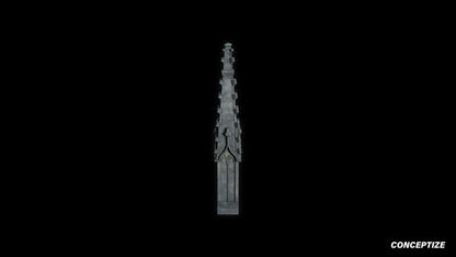 neo gothic pinnacle meticulously handcrafted gothic rooftop ornament 3D prop PBR asset Blender Maya 3ds Max Houdini Unreal Engine