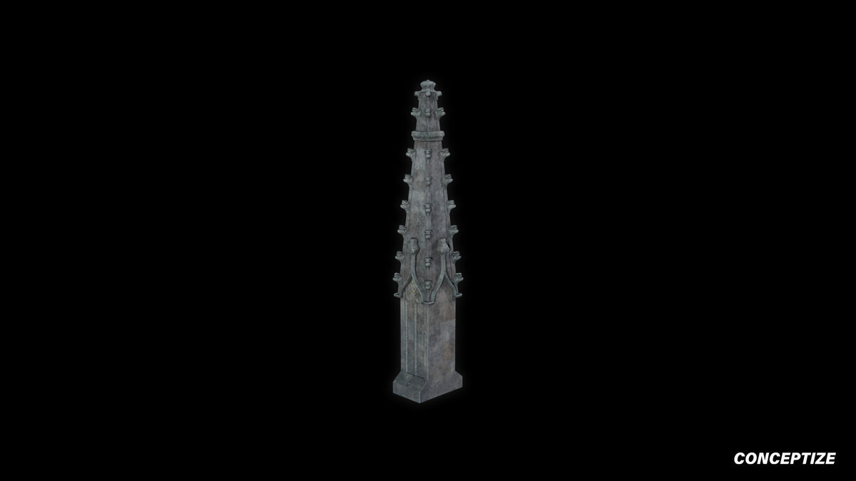 neo gothic pinnacle meticulously handcrafted gothic rooftop ornament 3D prop PBR asset Blender Maya 3ds Max Houdini Unreal Engine