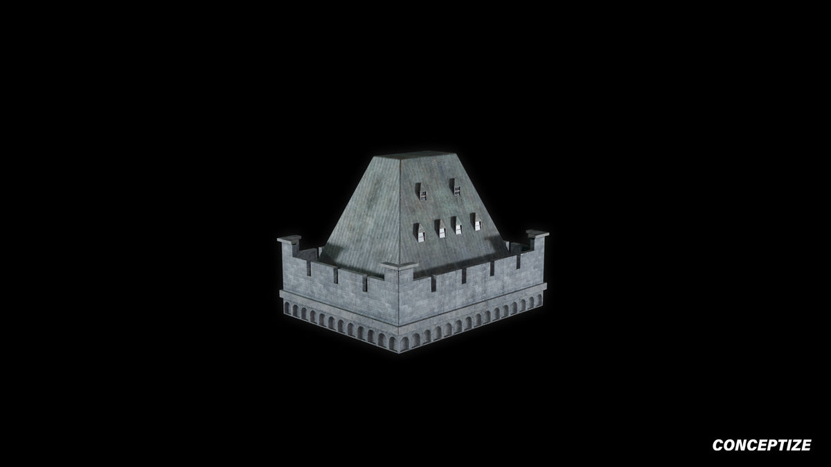 neo gothic rooftop meticulously handcrafted gothic architectural 3D prop PBR asset Blender Maya 3ds Max Houdini Unreal Engine