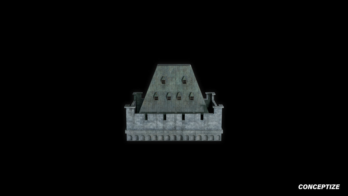 neo gothic rooftop meticulously handcrafted gothic architectural 3D prop PBR asset Blender Maya 3ds Max Houdini Unreal Engine