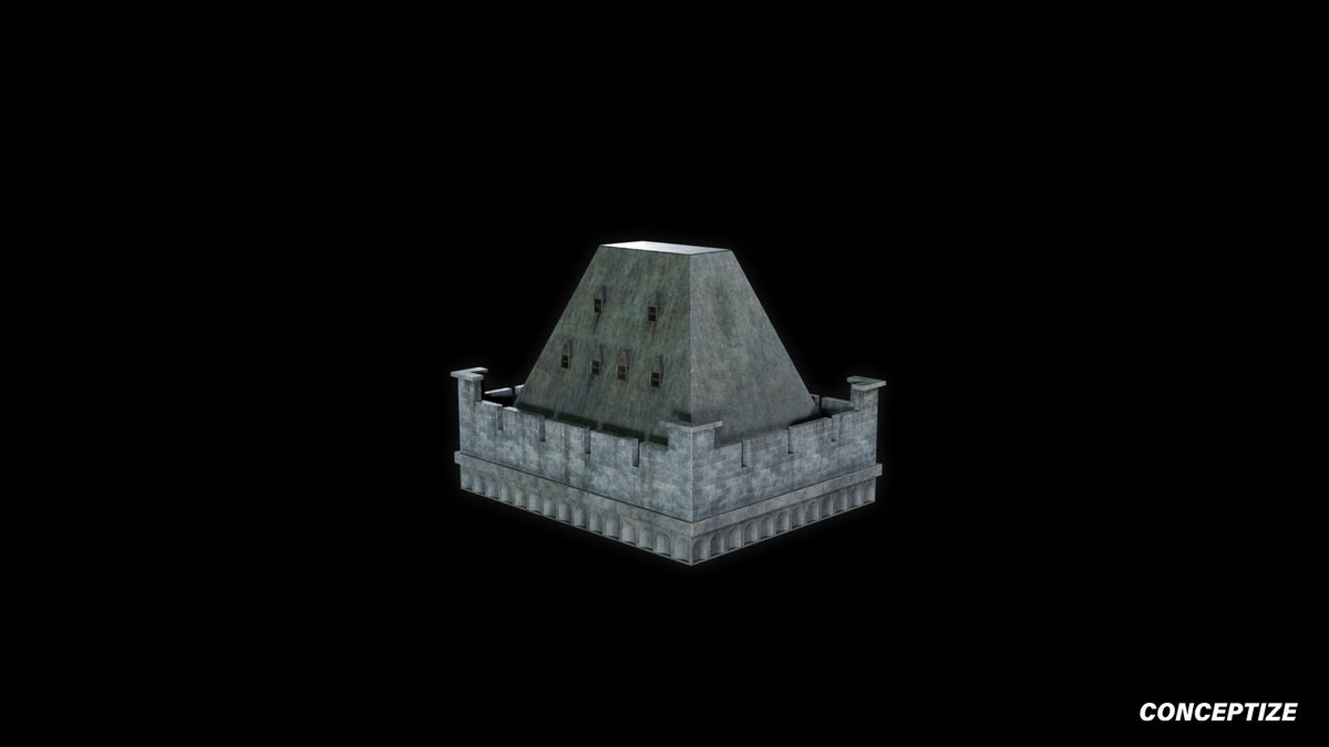 neo gothic rooftop meticulously handcrafted gothic architectural 3D prop PBR asset Blender Maya 3ds Max Houdini Unreal Engine