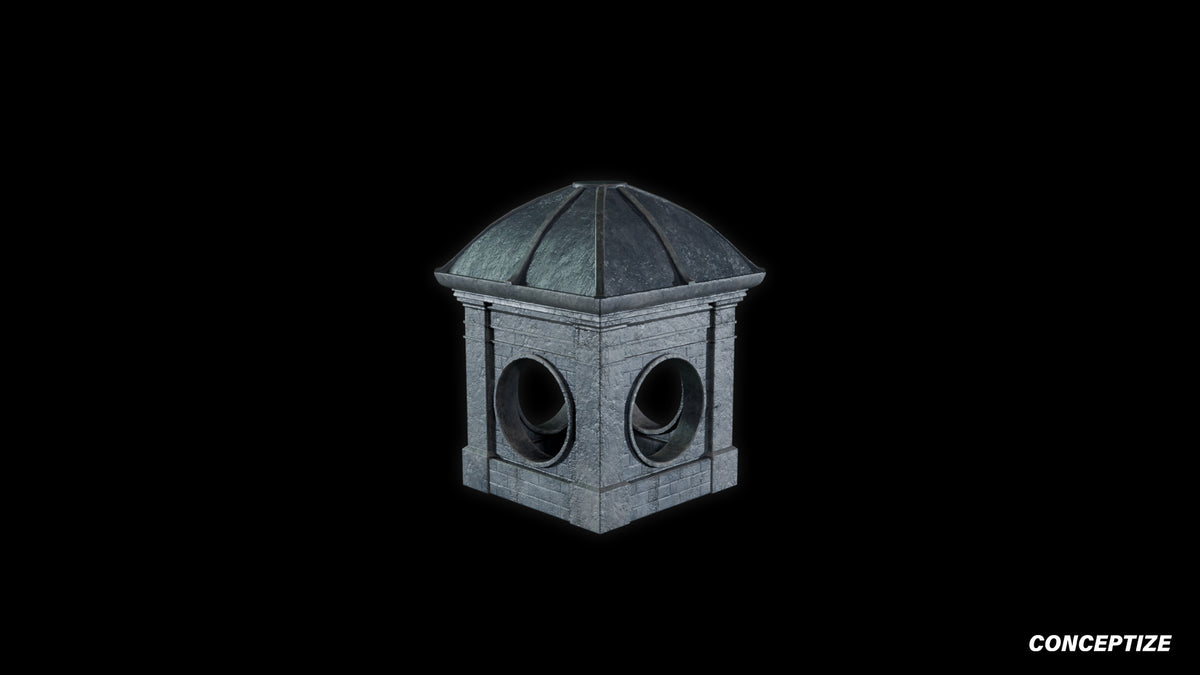 neo gothic rooftop meticulously handcrafted gothic architectural 3D prop PBR asset Blender Maya 3ds Max Houdini Unreal Engine