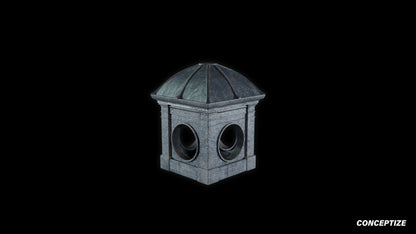 neo gothic rooftop meticulously handcrafted gothic architectural 3D prop PBR asset Blender Maya 3ds Max Houdini Unreal Engine