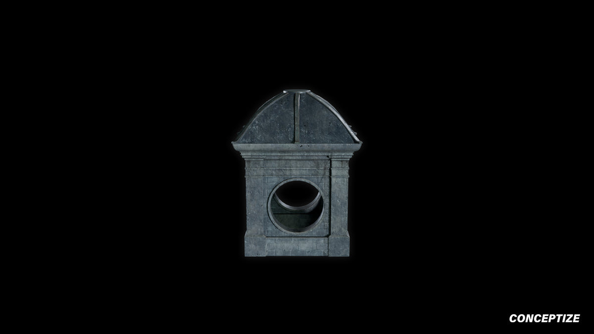 neo gothic rooftop meticulously handcrafted gothic architectural 3D prop PBR asset Blender Maya 3ds Max Houdini Unreal Engine