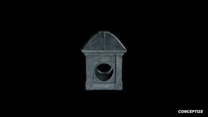 neo gothic rooftop meticulously handcrafted gothic architectural 3D prop PBR asset Blender Maya 3ds Max Houdini Unreal Engine