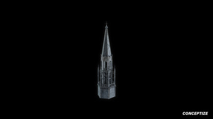 neo gothic spire meticulously handcrafted gothic tower ornament 3D prop PBR asset Blender Maya 3ds Max Houdini Unreal Engine
