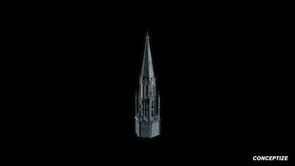 neo gothic spire meticulously handcrafted gothic tower ornament 3D prop PBR asset Blender Maya 3ds Max Houdini Unreal Engine