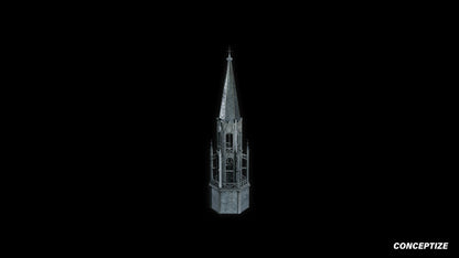 neo gothic spire meticulously handcrafted gothic tower ornament 3D prop PBR asset Blender Maya 3ds Max Houdini Unreal Engine