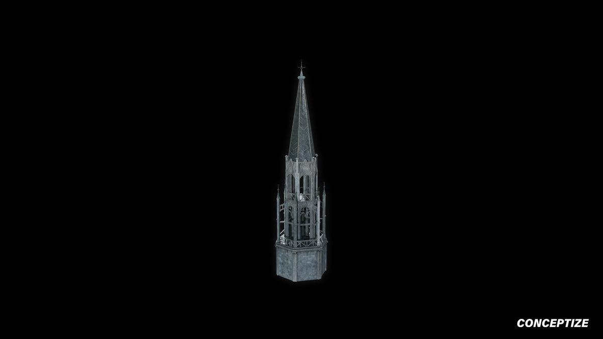 neo gothic spire meticulously handcrafted gothic tower ornament 3D prop PBR asset Blender Maya 3ds Max Houdini Unreal Engine