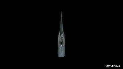 neo gothic spire meticulously handcrafted gothic tower ornament 3D prop PBR asset Blender Maya 3ds Max Houdini Unreal Engine