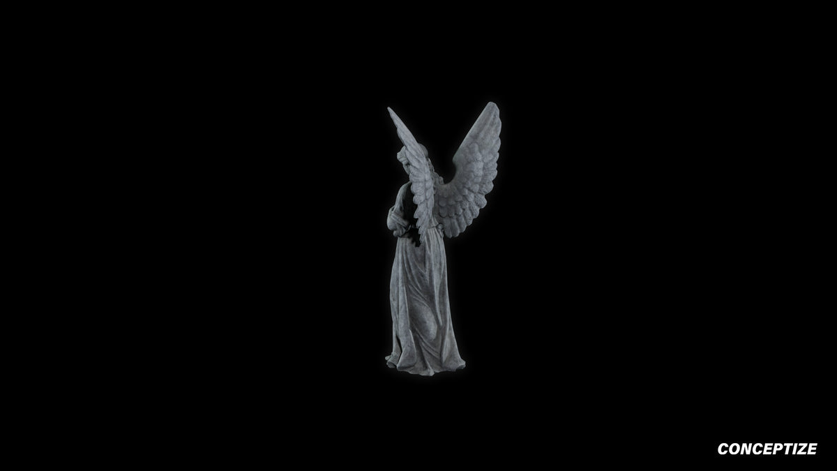 neo gothic angel statue meticulously handcrafted gothic sculpture 3D prop PBR asset Blender Maya 3ds Max Houdini Unreal Engine