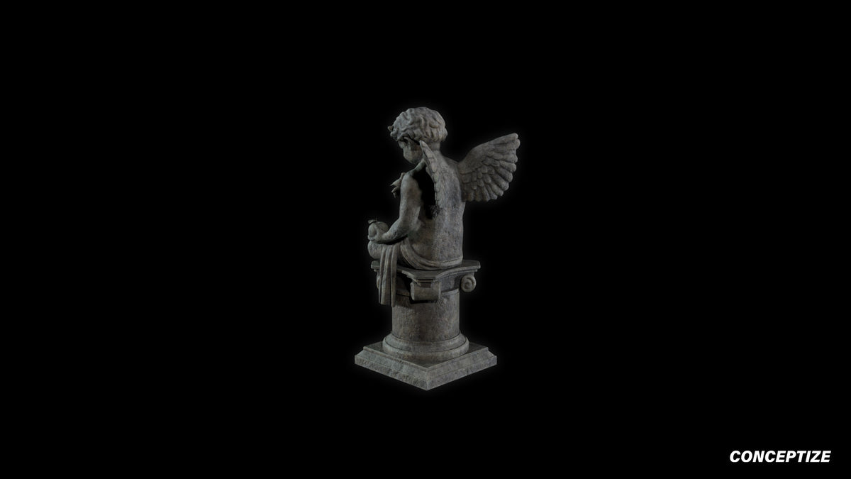 neo gothic angel statue meticulously handcrafted gothic sculpture 3D prop PBR asset Blender Maya 3ds Max Houdini Unreal Engine