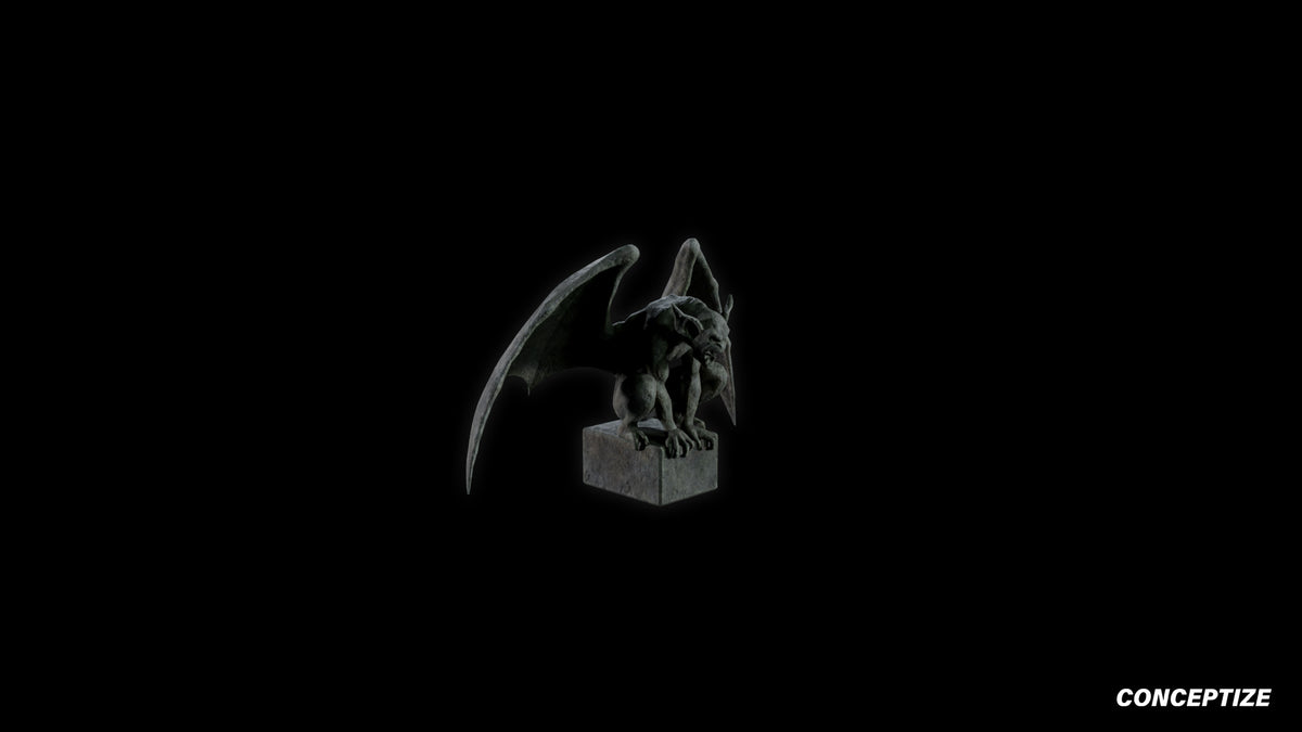 neo gothic gargoyle statue meticulously handcrafted gothic sculpture 3D prop PBR asset Blender Maya 3ds Max Houdini Unreal Engine