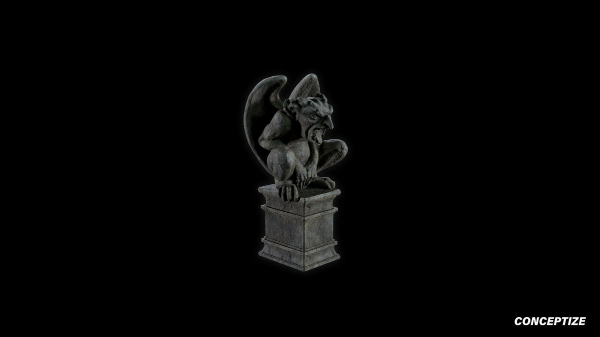 neo gothic gargoyle statue meticulously handcrafted gothic sculpture 3D prop PBR asset Blender Maya 3ds Max Houdini Unreal Engine