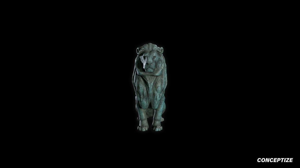 neo gothic lion statue meticulously handcrafted gothic sculpture 3D prop PBR asset Blender Maya 3ds Max Houdini Unreal Engine