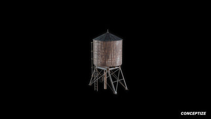 New York water tank meticulously handcrafted rooftop 3D prop PBR urban asset Blender Maya 3ds Max Houdini Unreal Engine
